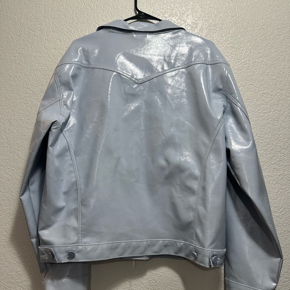 Vintage Princess Polly Silver Shiny Trucker Jacket - Picture 6 of 8